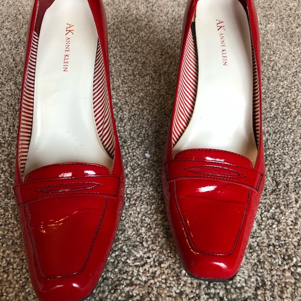 Anne Klein size 9.5 M red 3” heels from Macy’s